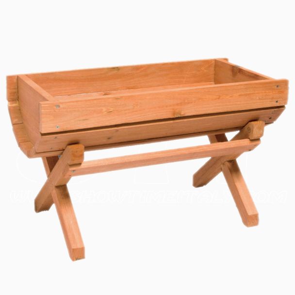 Portamacetas Jardinera de madera con enrejado en cuna 50x25x35