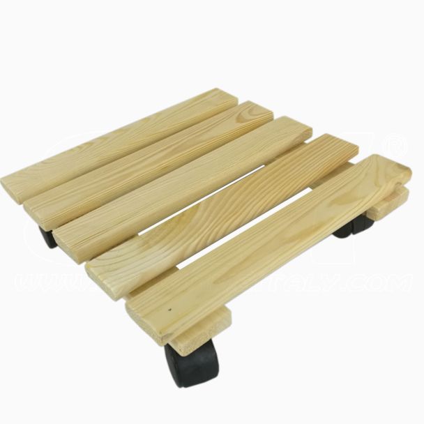 Platillo con ruedas cuadrado 30x30 cm Madera Europea impregnada jardín balcón
