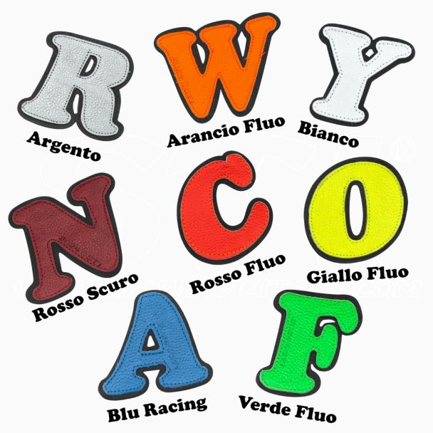 Letras Números y caracteres de Piel para coser o pegar en trajes de moto de carreras