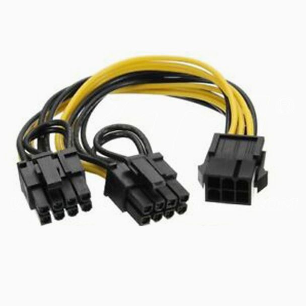 Cable divisor GPU PCIE de 6 pines a doble 6+2 pines (8 pines) 20cm
