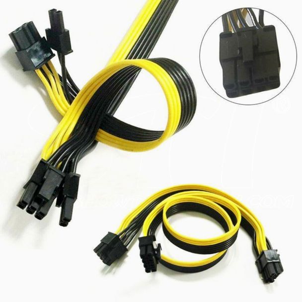 Cable de 6Pin macho a doble 6+2 8 Pin macho 50 cm 18AWG