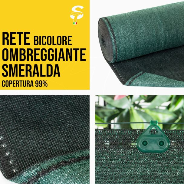 Red de sombreado sombra esmeralda FRANGIVISTA Ultra Bicolore 99% Varios tamaños ITS
