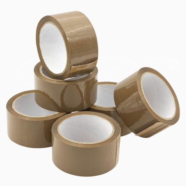 STI Nastro Adesivo Marrone per imballo Confezione da 6 rotoli 48 mm x 66 mt, bassa rumorosità forte e resistente STI