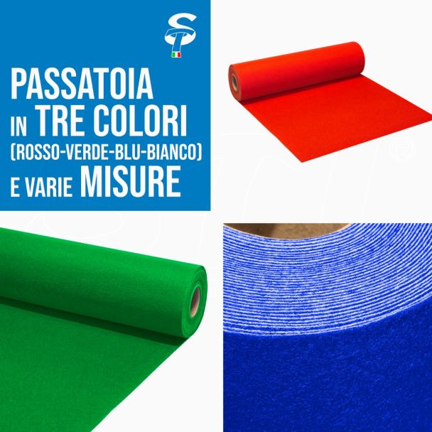 Alfombra Pasillo Blanca Roja Verde Azul para bodas eventos fiestas varias medidas
