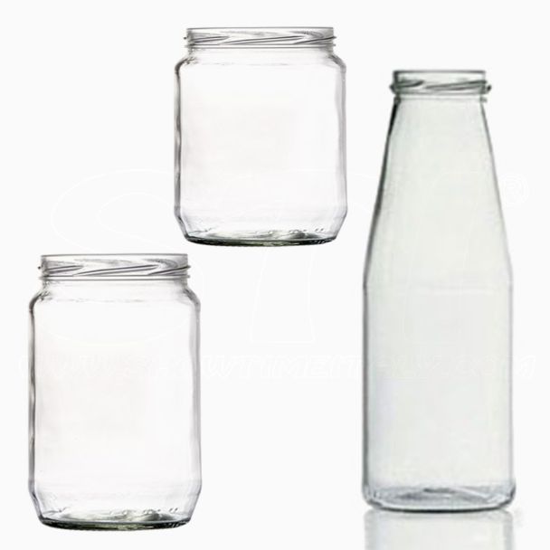 Vaso Redondo Botella Conservas Salsa de Tomate Mermelada Twist-off varias medidas 6 piezas