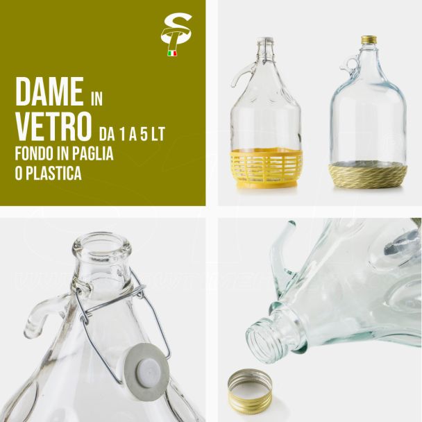 Dama Dama en vidrio de alta calidad para aceite y vino italianos