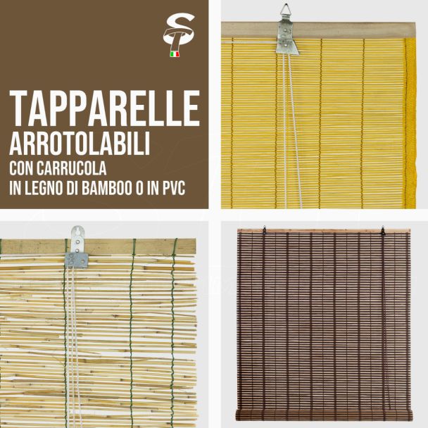 PVC Mueble de casa Protección de luz Estilo de bambú persianas Cortina