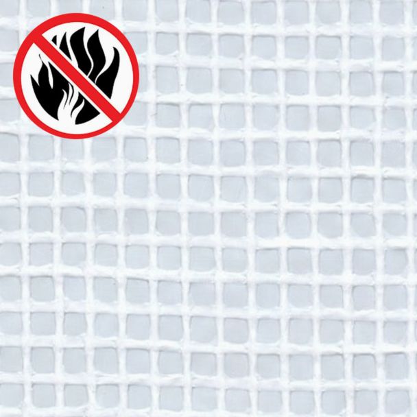 Lona blanca ojillada ignífuga antidesgarro de malla anti-UV varias medidas