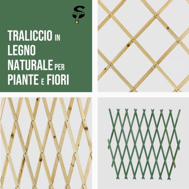 Enrejado de Madera rejilla extensible para plantas flores varios colores medidas