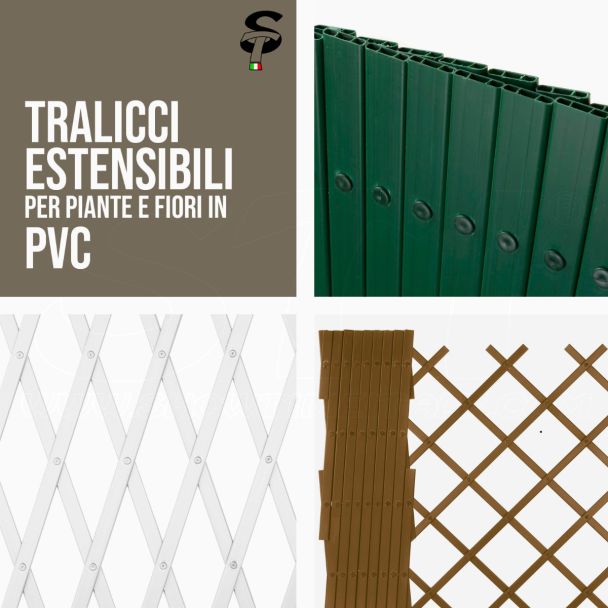 Celosía de Plástico enrejada extensible para plantas, flores, varias medidas y colores