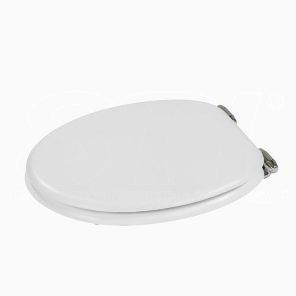 Tapa de Inodoro Cierre Suave asiento de baño WC universal MDF sanitario blanco