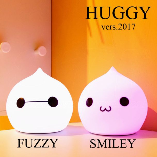 Huggy LED Multicolor Recargable Cromoterapia Luz de Noche para Niños Forma de Gota Fuzzy