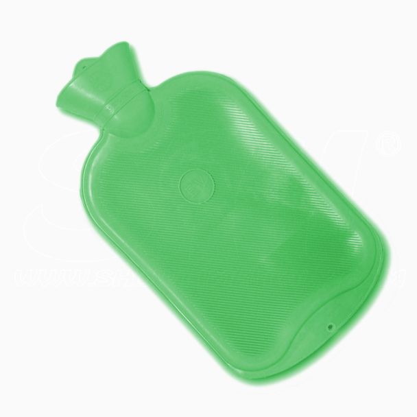 Hot Water Bottle Capacity 1.5 LT Tecido 100% de borracha de cor verde