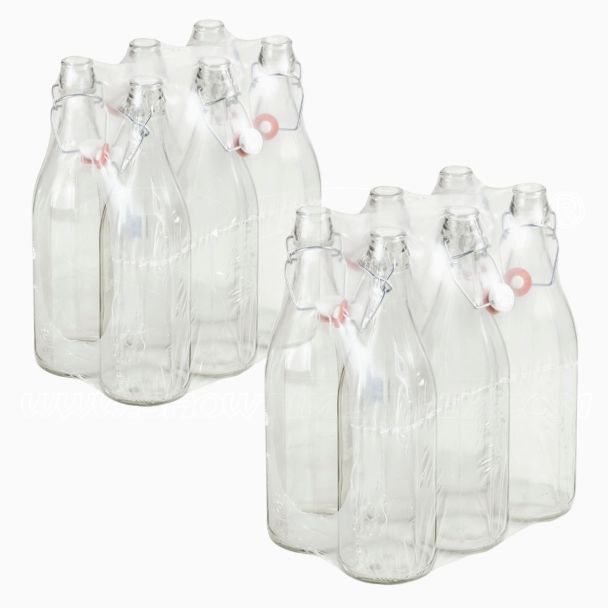 Offerta 12 pezzi Bottiglia Costolata 1 lt con tappo Sconto Risparmio STI