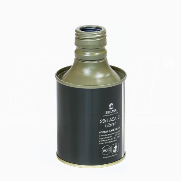 Latta a Bottiglia 250ml per olio con tappo a vite e salvagoccia h.125mm STI