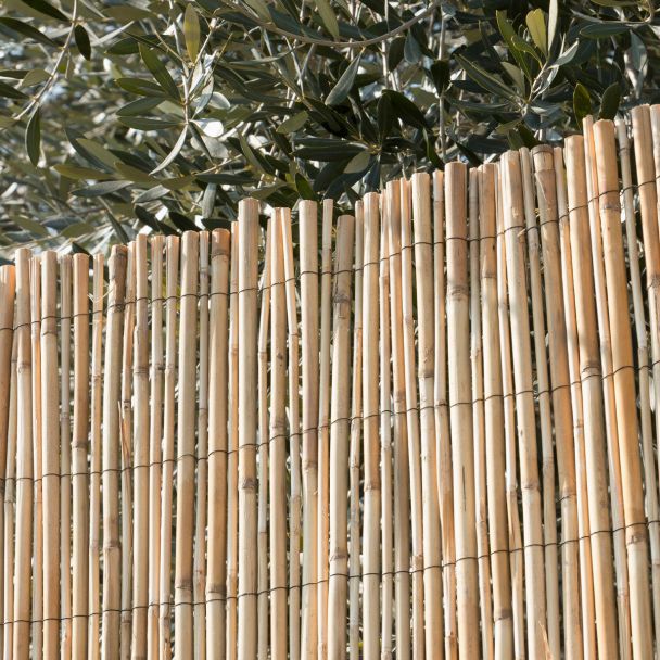 Arella BIG mat clôture clayonnage bambou cannes ombre liée