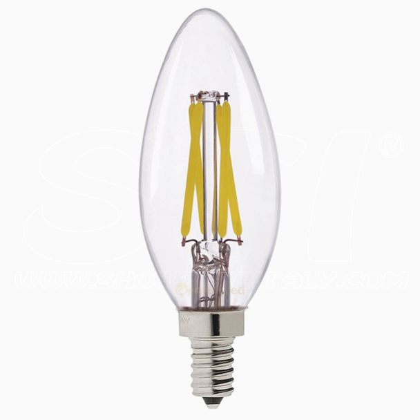 Lampadine LED E14 4W 3000K altissima qualità Candela Sfera Oliva Vintage 