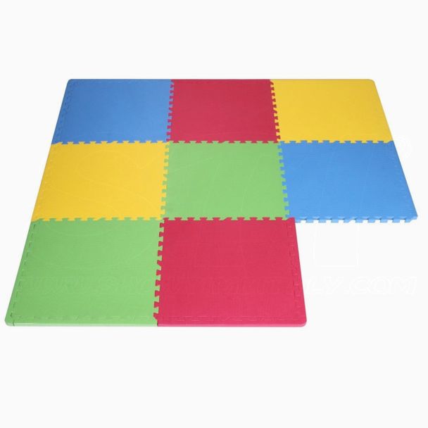 Tappeto Puzzle Eva colori assortiti tappetino gioco palestra casa set 60x60 8pcs TOP sp.1cm