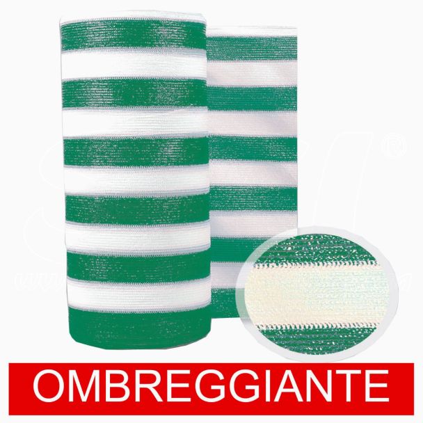 Rete Barrè Telo Ombra bianco/verde frangisole frangivista 85gr recinzione H 100 x50m
