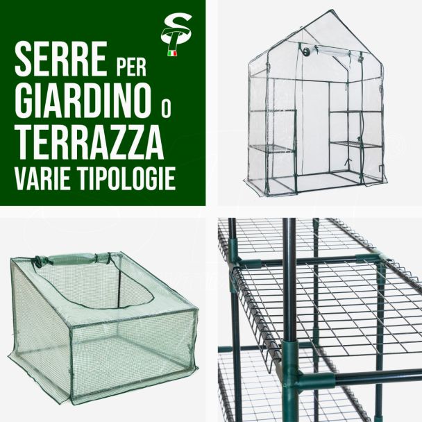 Greenhouses for domestic plant breeding measures various metal and PVC