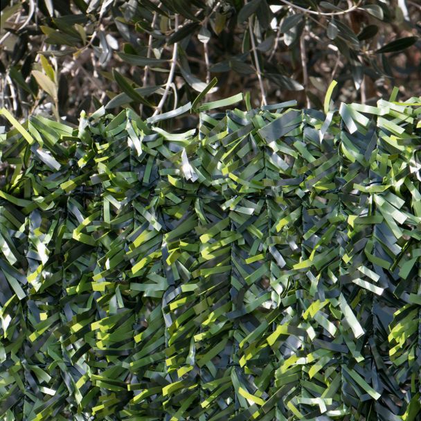 Siepe artificiale ornamentale in rotoli con foglie ad Ago Largo bicolore 1x3mt